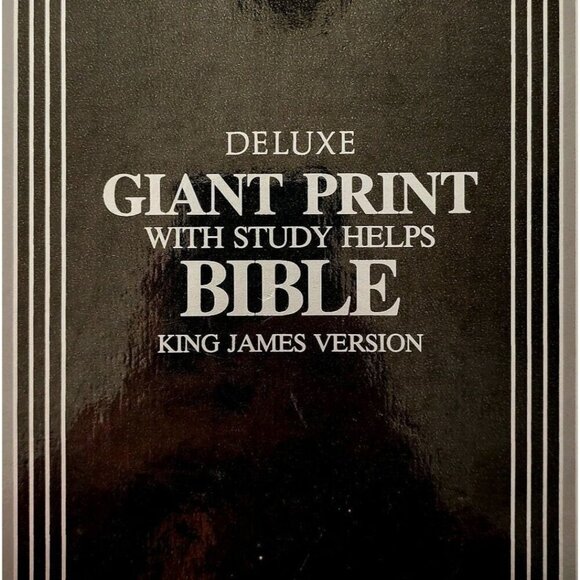 1984 Holy Bible KJV Giant Print OB Buffalo Leather Red Letter Concordance WHBS - Picture 1 of 7